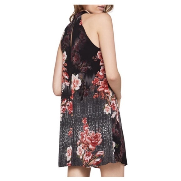 BCBGeneration High-Neck Floral A-Line Dress Sz Med - Picture 2 of 2
